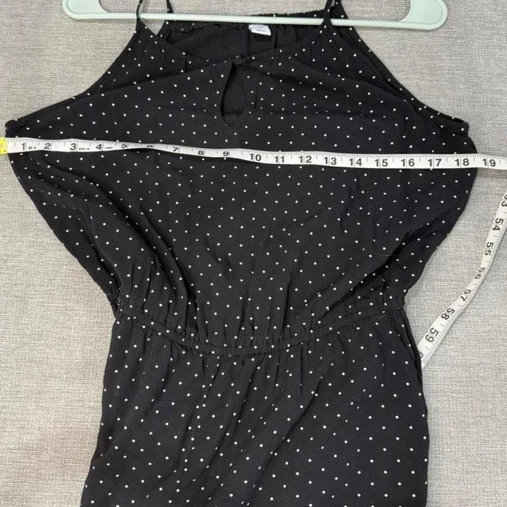 Old Navy Womens Polka Dot Sleeveless‎ Romper Black White Size M Keyhole Pocket